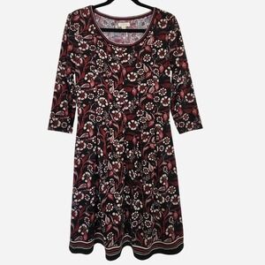 Max Studio black and red boho floral print dress